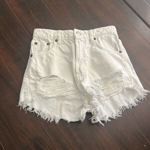 white high waisted Zara shorts, size 0